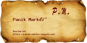Panik Markó névjegykártya